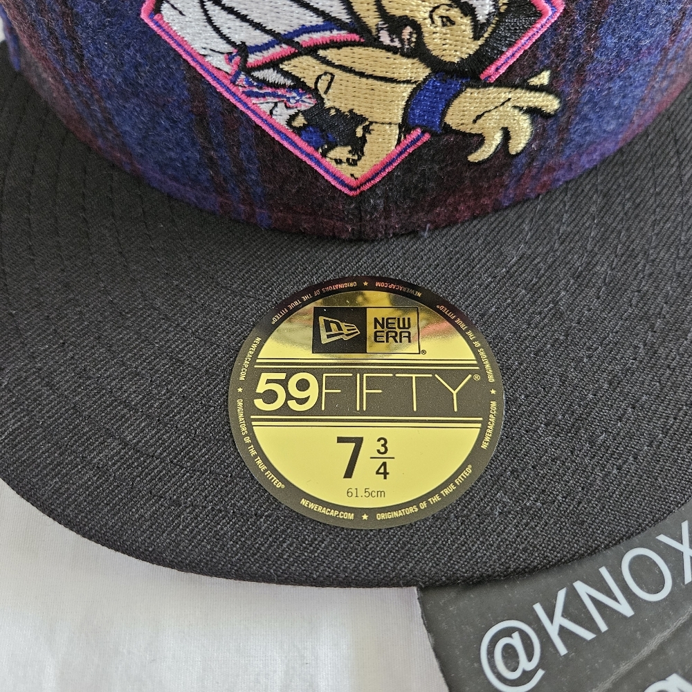 New Era Texas Rangers Baseball Cap Mascot Plaid Logo Size 7 3/4 - Picture 3 of 8